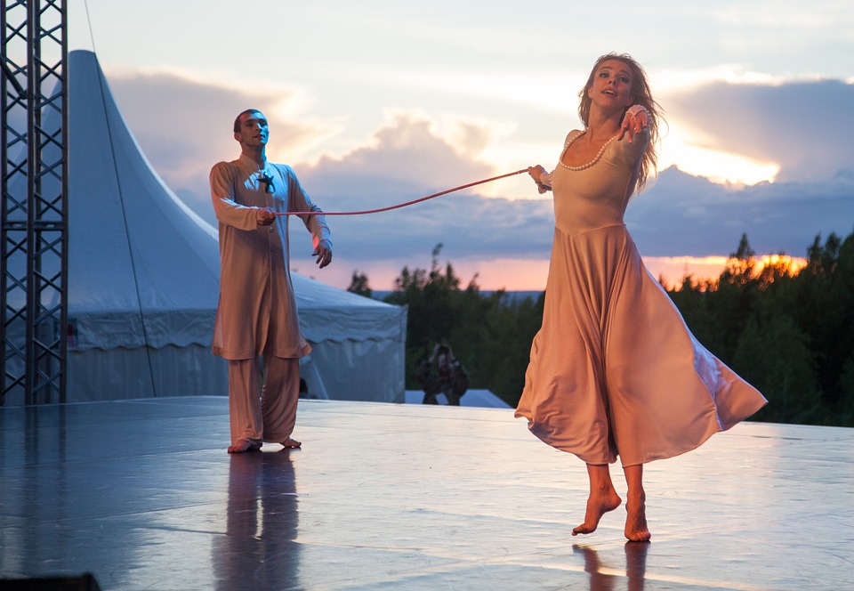 A Shakespeare play performed outdoors.