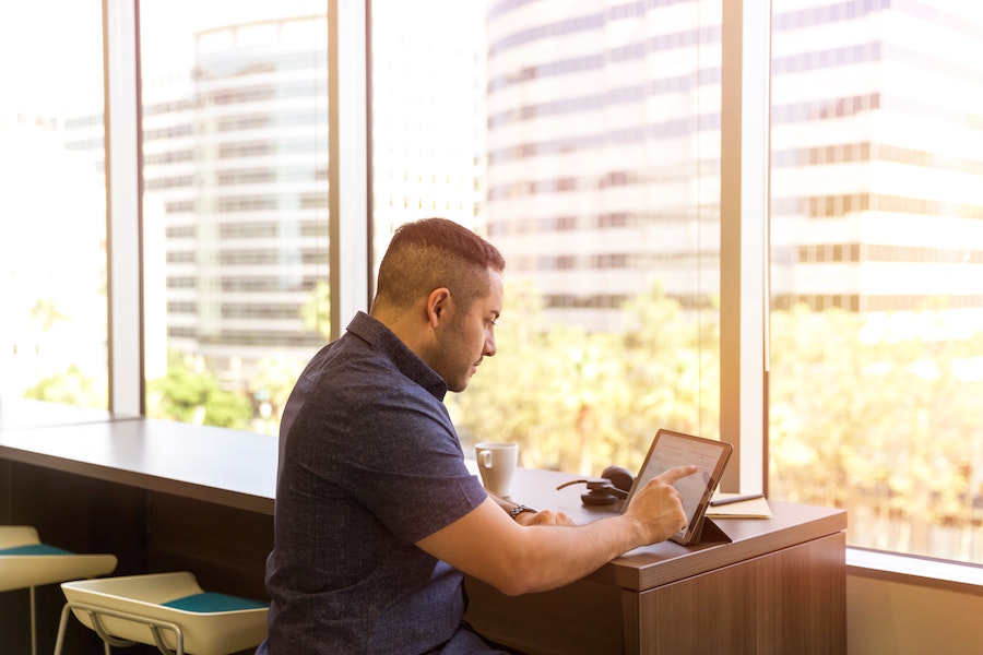 Man on tablet