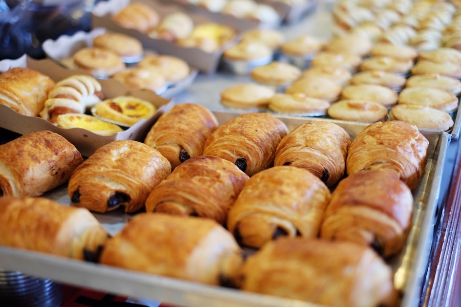 A sheet of pastries.
