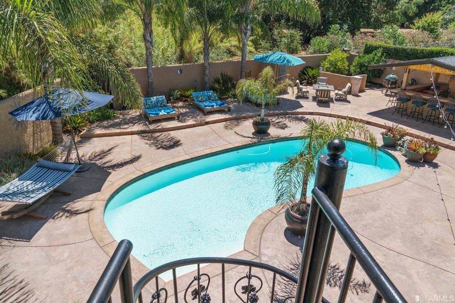 Pool area at 208 El Molino Drive, a Clayton, CA luxury home